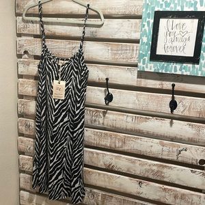 Size Small Adjustable Straps Zebra Sun Dress by G&E Brand New with Tags